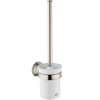 Axor Montreux Toilet Brush With Holder, Wall-Mounted In Brushed Nickel, 42035820