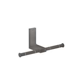 Axor Universal Rectangular Toilet Paper Holder Double In Brushed Black Chrome, 42657340