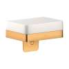 Axor Universal Softsquare Soap Dispenser With Shelf In Brushed Gold Optic, 42819250