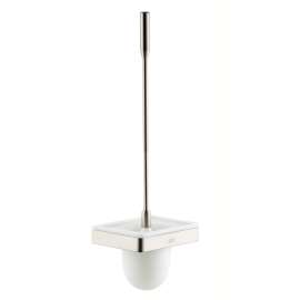 Axor Universal Softsquare Toilet Brush With Holder Wall-Mounted In Brushed Nickel, 42835820
