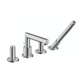 Axor Uno 4-Hole Roman Tub Set Trim With Zero Handles And 1.75 Gpm Handshower