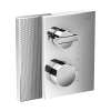 Axor Edge Thermostatic Trim With Volume Control And Diverter - Diamond Cut In Chrome, 46761001