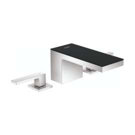 Axor Myedition Widespread Faucet 70, 1.2 Gpm In Chrome / Black Glass, 47050601