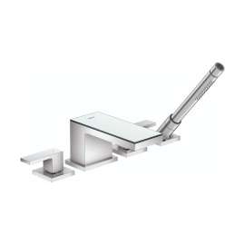 Axor Myedition 4-Hole Roman Tub Set Trim With 1.75 Gpm Handshower In Chrome / Mirror Glass, 47430001