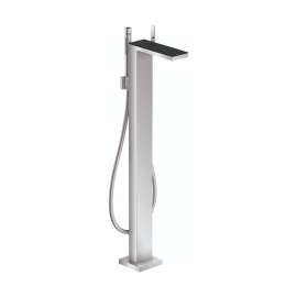 Axor Myedition Freestanding Tub Filler Trim With 1.75 Gpm Handshower In Chrome / Black Glass, 47440601