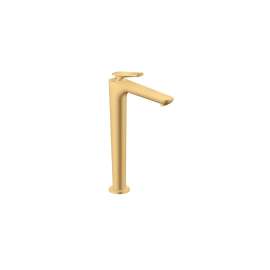 Axor Citterio C Single-Hole Faucet 250 Coolstart With Pop-Up Drain-Cubic Cut, 1.2 Gpm In Brushed Gold Optic, 49051251