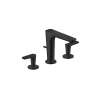 Axor Citterio C Widespread Faucet 125 With Pop-Up Drain- Cubic Cut, 1.2 Gpm In Matte Black, 49061671