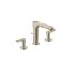 Axor Citterio C Widespread Faucet 125 With Pop-Up Drain- Cubic Cut, 1.2 Gpm In Brushed Nickel, 49061821