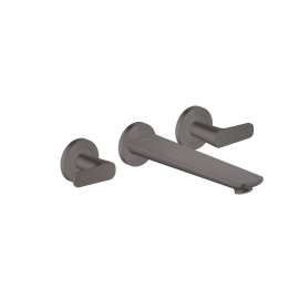 Axor Citterio C 3-Hole Wall-Mounted Tub Filler- Cubic Cut In Brushed Black Chrome, 49483341