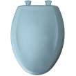 Plastic Elongated Slow-Close Toilet Seat in Twilight Blue