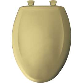 Plastic Elongated Slow-Close Toilet Seat in Harvest Gold