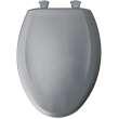 Plastic Elongated Slow-Close Toilet Seat in Country Grey
