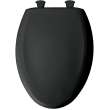 Plastic Elongated Slow-Close Toilet Seat in Black