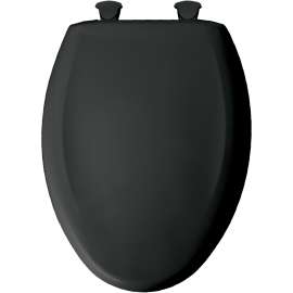 Plastic Elongated Slow-Close Toilet Seat in Black