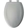 Plastic Elongated Slow-Close Toilet Seat in Ice Grey