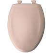 Plastic Elongated Slow-Close Toilet Seat in Venetian Pink