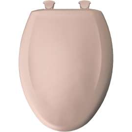 Plastic Elongated Slow-Close Toilet Seat in Venetian Pink