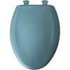 Plastic Elongated Slow-Close Toilet Seat in Regency Blue