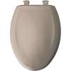 Plastic Elongated Slow-Close Toilet Seat in Fawn Beige