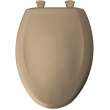 Plastic Elongated Slow-Close Toilet Seat in Sand