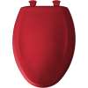 Plastic Elongated Slow-Close Toilet Seat in Red