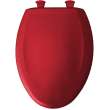 Plastic Elongated Slow-Close Toilet Seat in Red