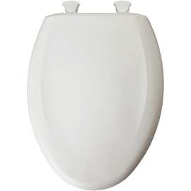 Plastic Elongated Slow-Close Toilet Seat in Euro White