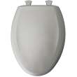 Plastic Elongated Slow-Close Toilet Seat in Silver