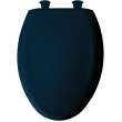 Plastic Elongated Slow-Close Toilet Seat in Navy