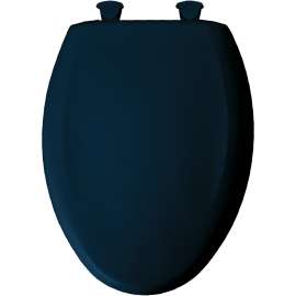 Plastic Elongated Slow-Close Toilet Seat in Navy