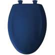 Plastic Elongated Slow-Close Toilet Seat in Colonial Blue