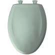 Plastic Elongated Slow-Close Toilet Seat in Seafoam