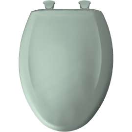 Plastic Elongated Slow-Close Toilet Seat in Seafoam