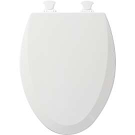 1500EC 000 Wood Elongated Toilet Seat in White