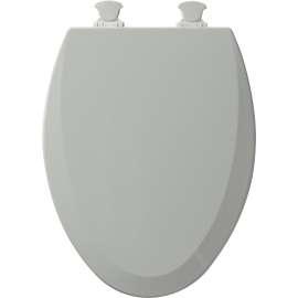 Wood Elongated Toilet Seat in Ice Grey