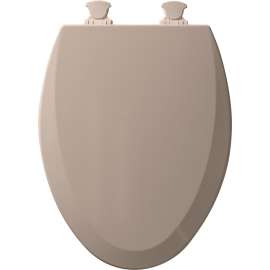 Wood Elongated Toilet Seat in Fawn Beige