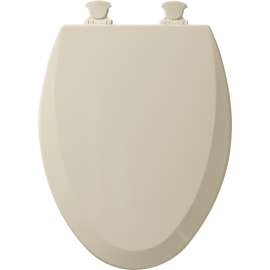 Wood Elongated Toilet Seat in Almond