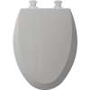 Wood Elongated Toilet Seat in Silver