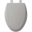 Wood Elongated Toilet Seat in Silver