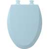 Wood Elongated Toilet Seat in Dresden Blue