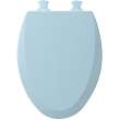 Wood Elongated Toilet Seat in Dresden Blue
