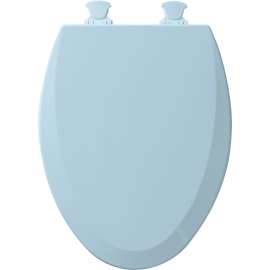 Wood Elongated Toilet Seat in Dresden Blue