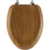 Wood Elongated Toilet Seat in Oak Veneer
