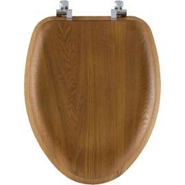 Wood Elongated Toilet Seat in Oak Veneer