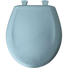 Plastic Round Slow-Close Toilet Seat in Twilight Blue