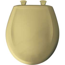 Plastic Round Slow-Close Toilet Seat in Harvest Gold