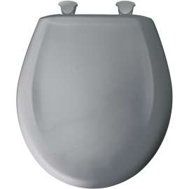 Plastic Round Slow-Close Toilet Seat in Country Grey