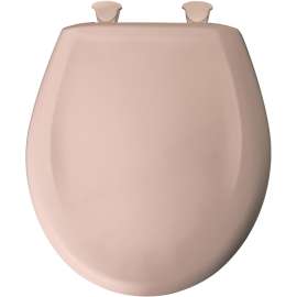 Plastic Round Slow-Close Toilet Seat in Venetian Pink