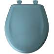 Plastic Round Slow-Close Toilet Seat in Regency Blue