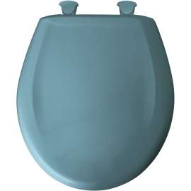 Plastic Round Slow-Close Toilet Seat in Regency Blue